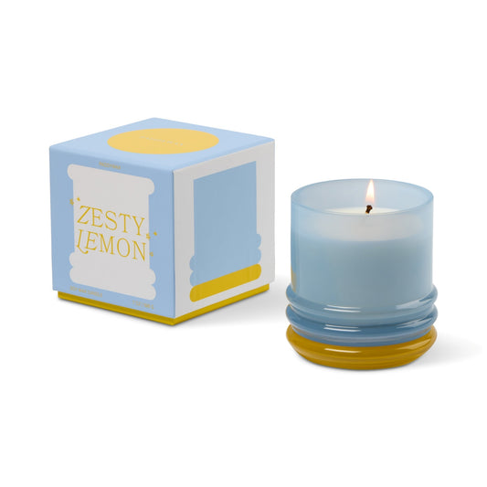 Stack 7oz/198g Glass Candle Blue and Yellow - Zesty Lemon
