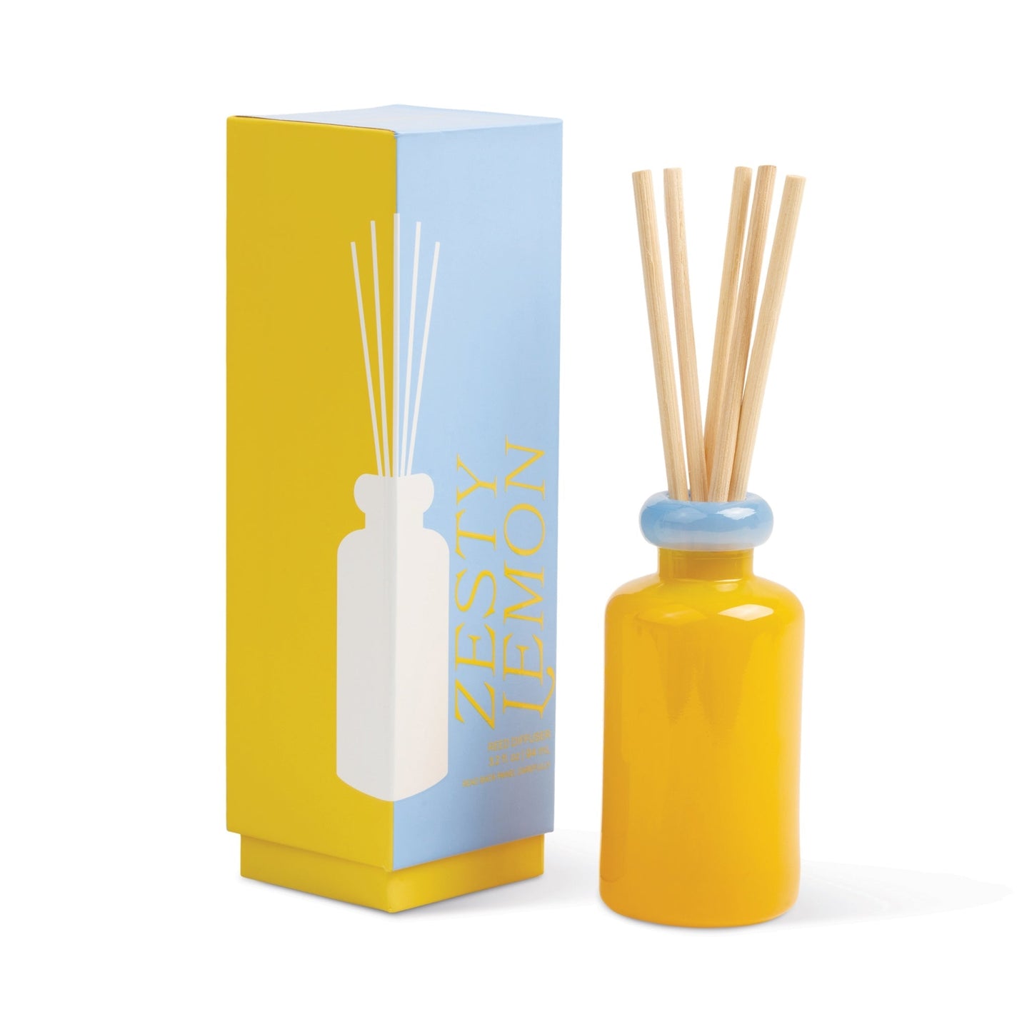 Stack 3.2fl oz./94ml Glass Diffuser Yellow and Blue - Zesty Lemon