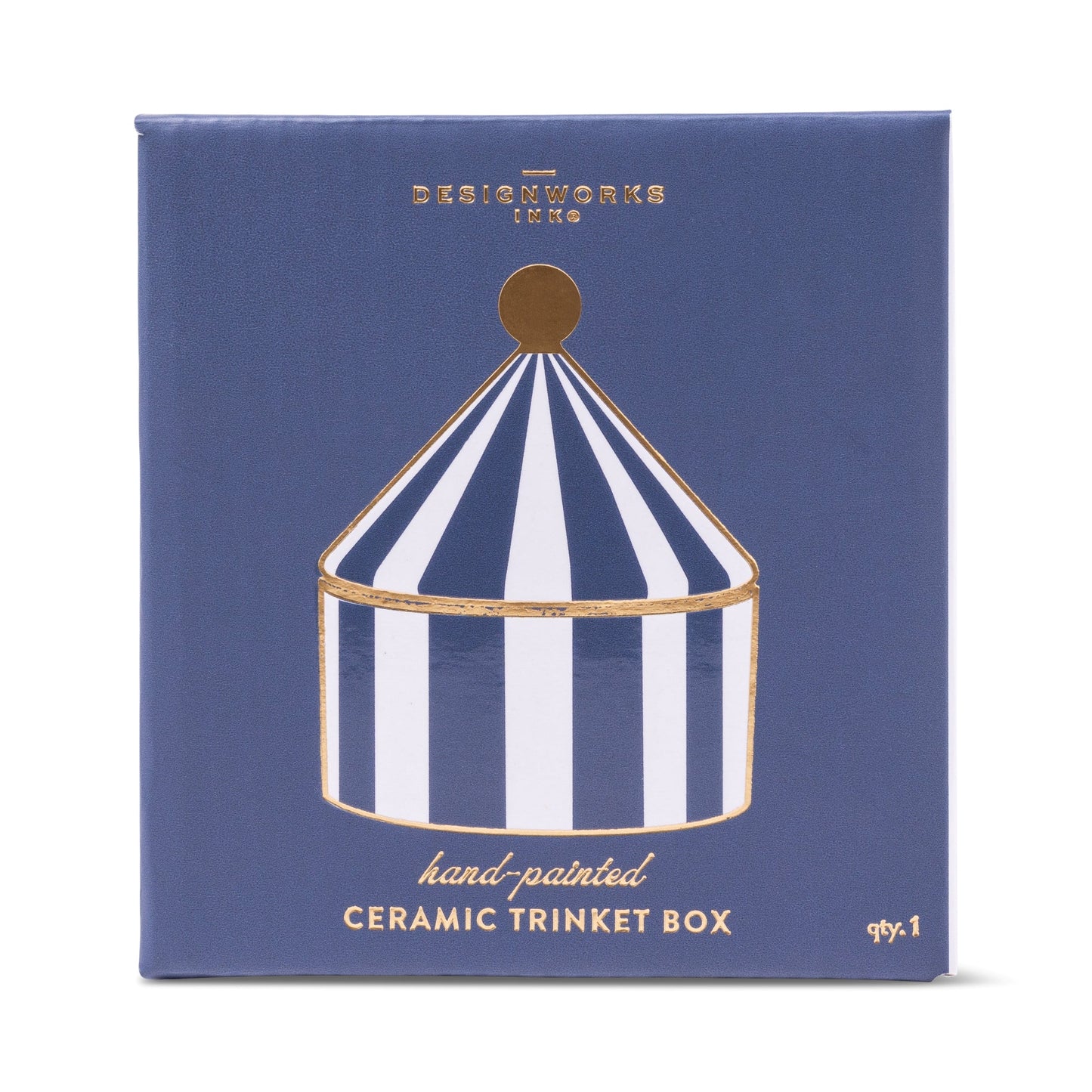 Ceramic Trinket Box - Navy Stripe