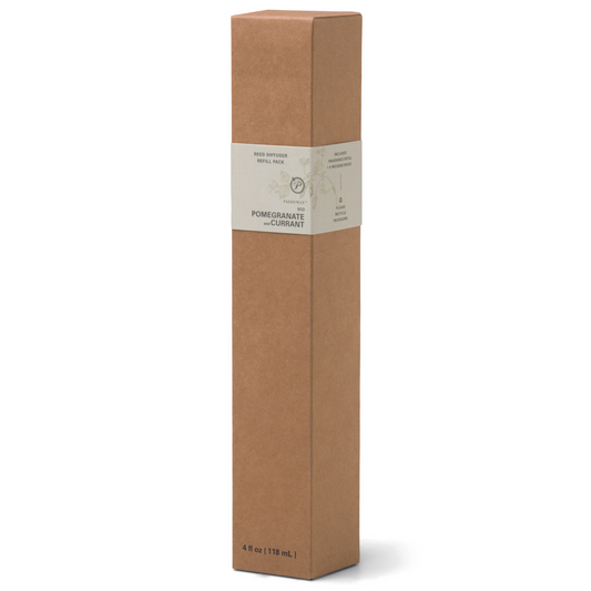 Tall cardboard box with refill pack inside.