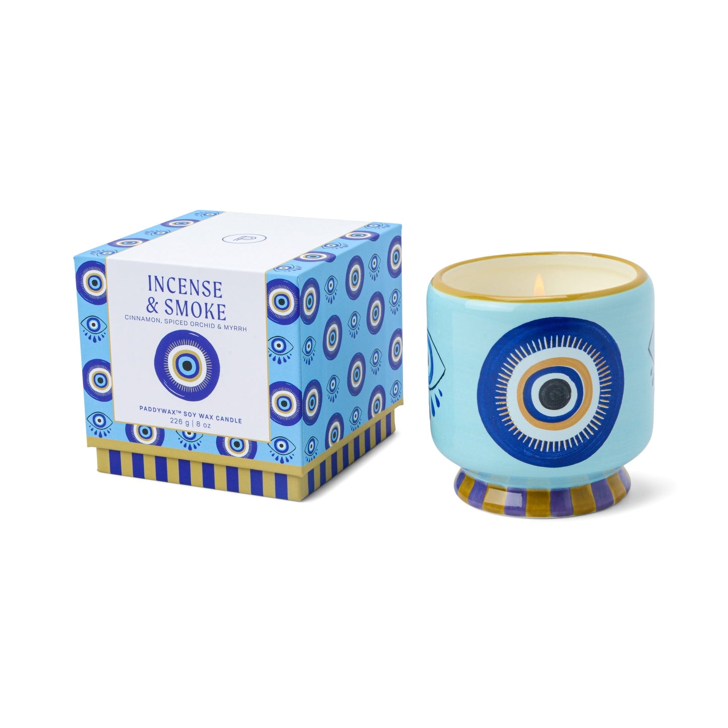 Adopo 8 oz./226g Eye Ceramic Candle - Incense & Smoke