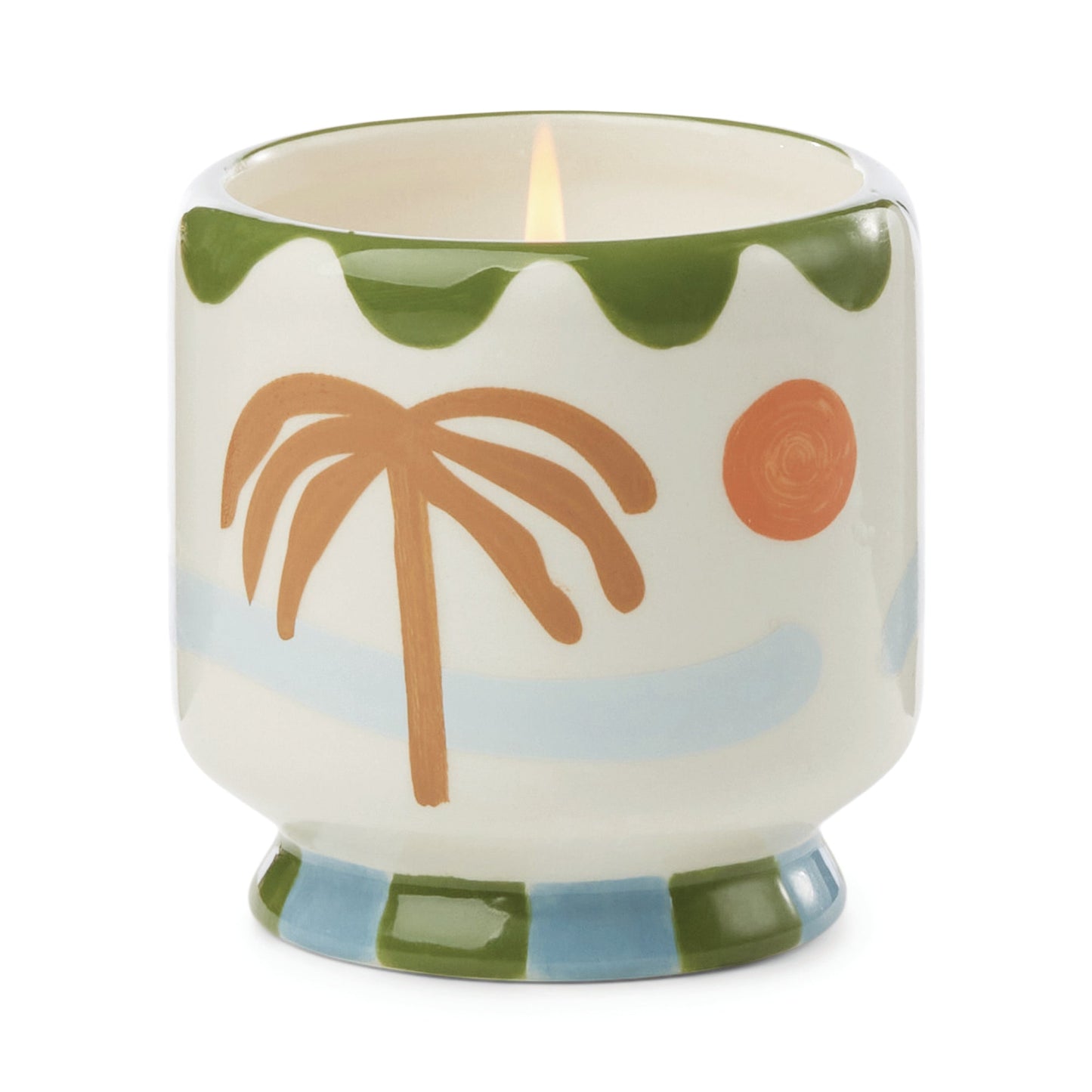 Adopo 8 oz./226g Palm Tree Ceramic Candle - Lush Palms