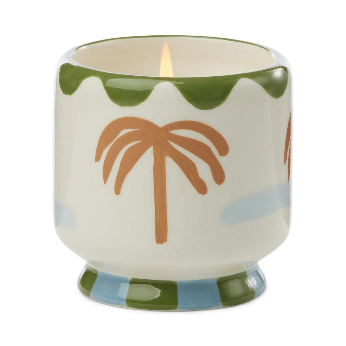 Adopo 8 oz./226g Palm Tree Ceramic Candle - Lush Palms