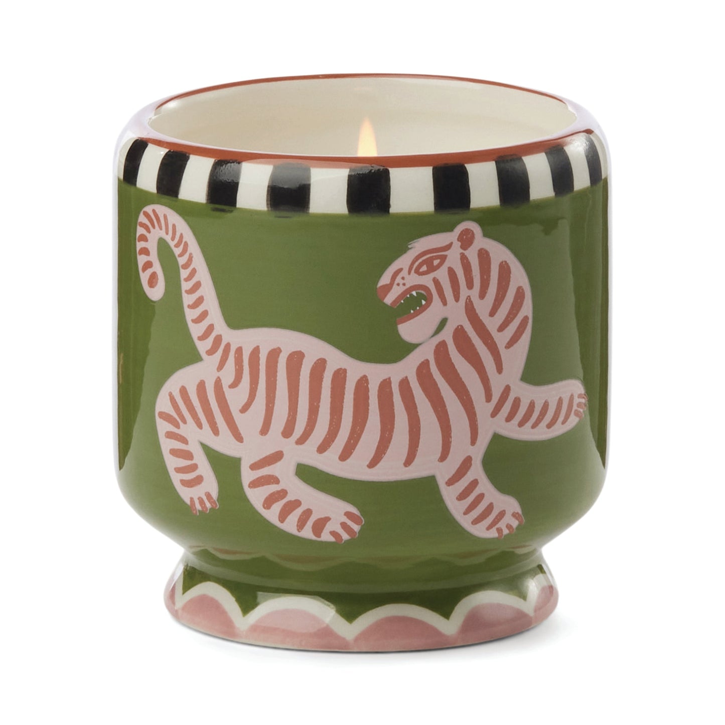 Adopo 8 oz./226g Tiger Ceramic Candle - Black Cedar & Fig