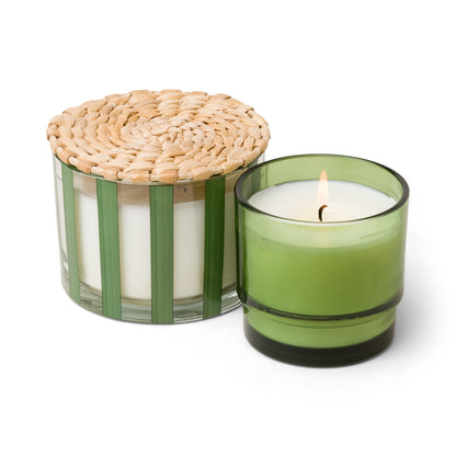 AL FRESCO 7 OZ. GREEN JUICE GLASS CANDLE MISTED LIME