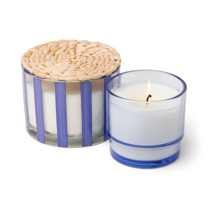 AL FRESCO 7 OZ. BLUE JUICE GLASS CANDLE ROSEMARY SEA SALT