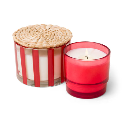 AL FRESCO 7 OZ. RED JUICE GLASS CANDLE ROSEWOOD VANILLA