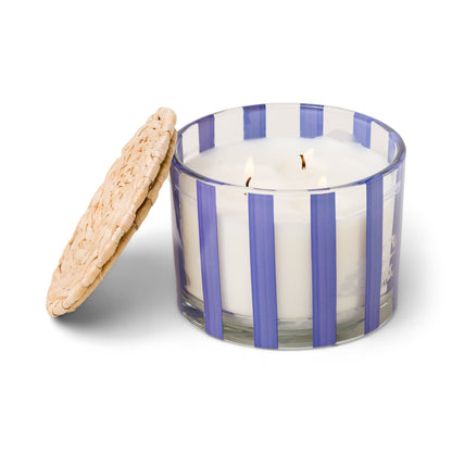 Al Fresco 12oz Blue Glass Candle Rosemary Sea Salt