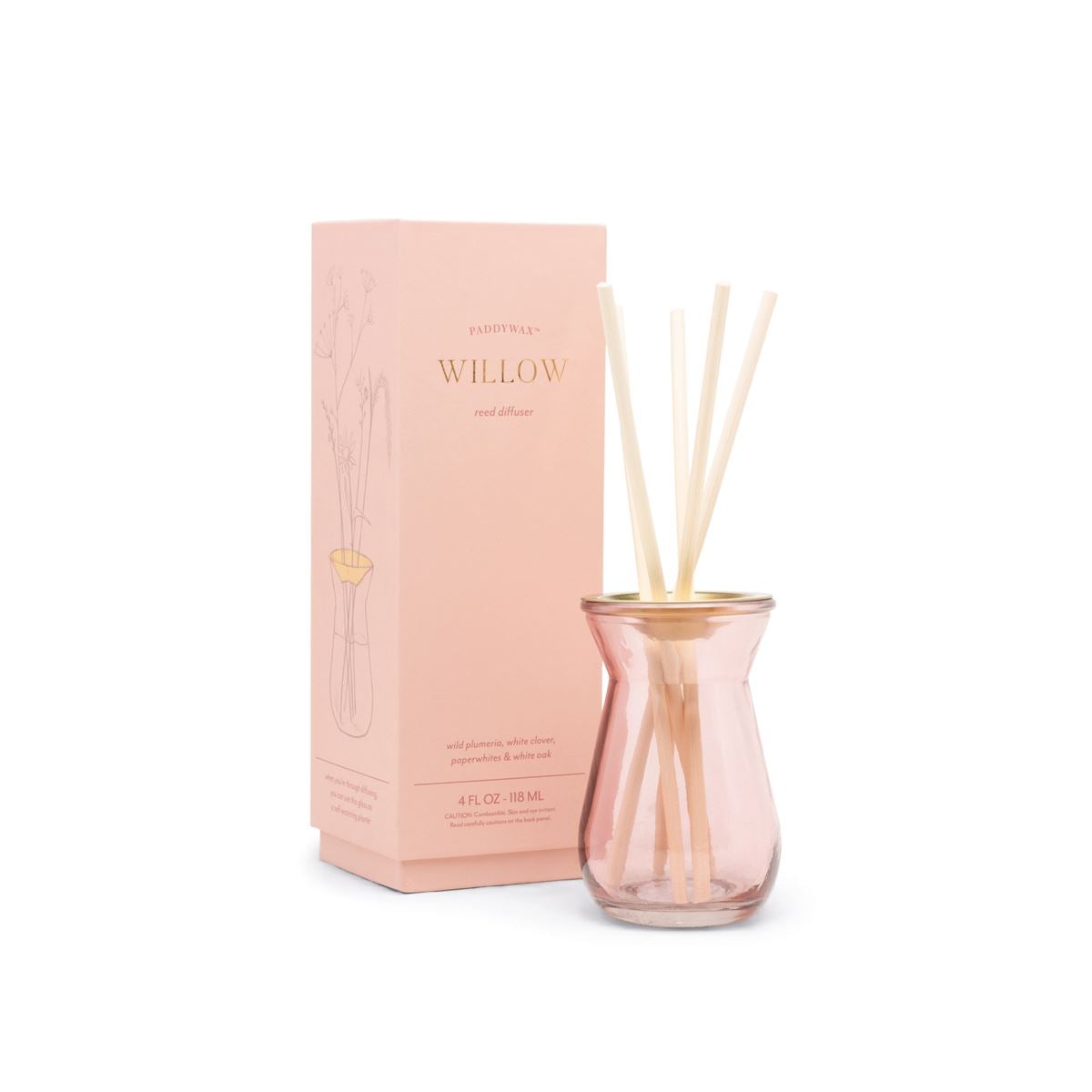 Flora Bulb Pink Glass Diffuser Willow – Designworks Collective UK