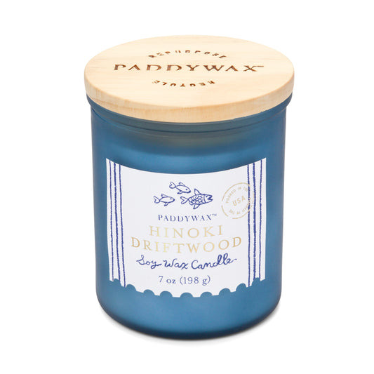 Coastal 8oz/226g Glass Candle Sea Blue - Hinoki Driftwood