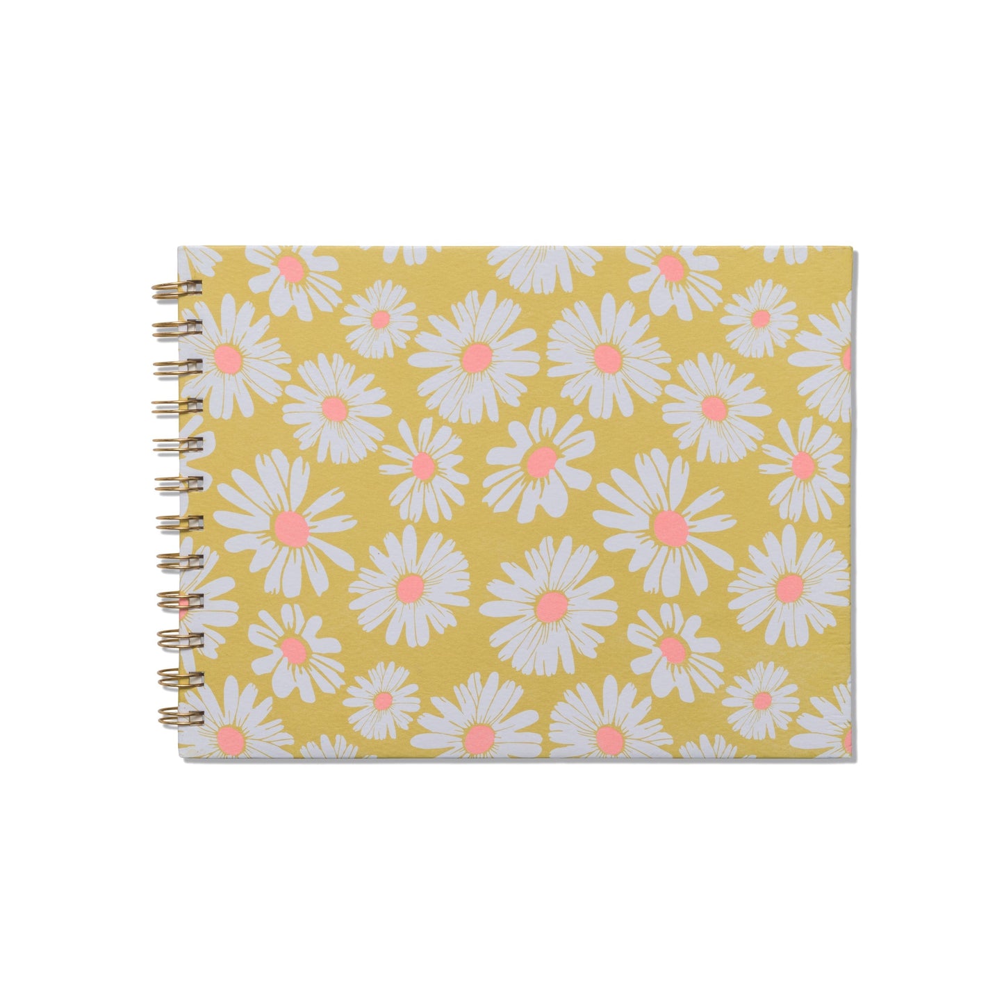 Yellow planner with daises illustrated on exterior.