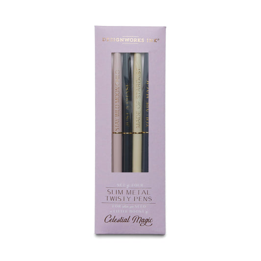 Twisty Slim Metal Pen Set - Celestial (Set of 4)