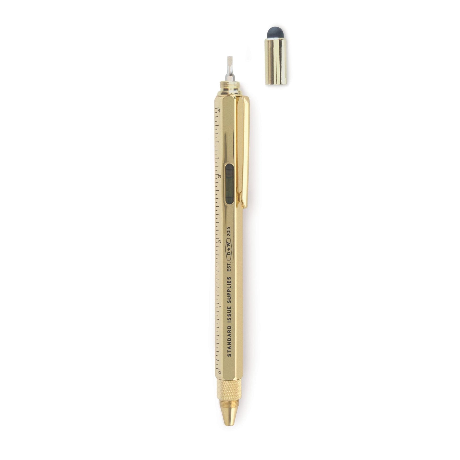 Gold pen with lid off