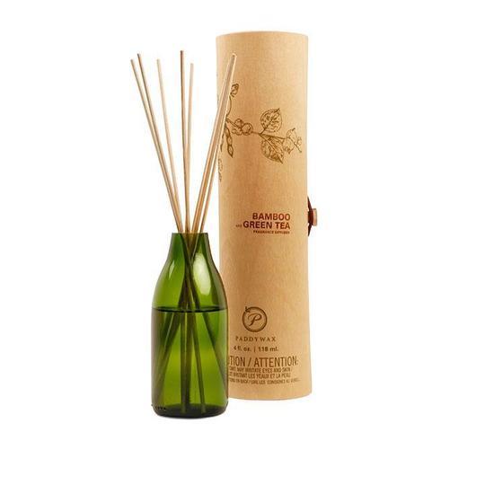 Green Recycled Glass Diffuser - Bamboo + Green Tea (118ml)