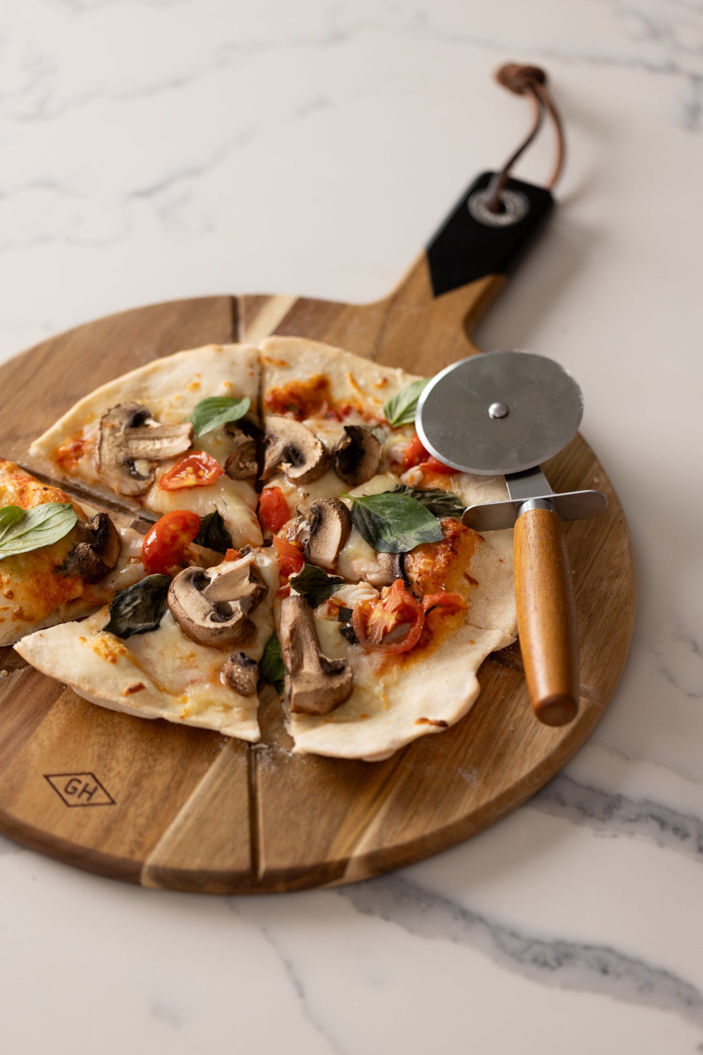 Pizza Board with Pizza Cutter