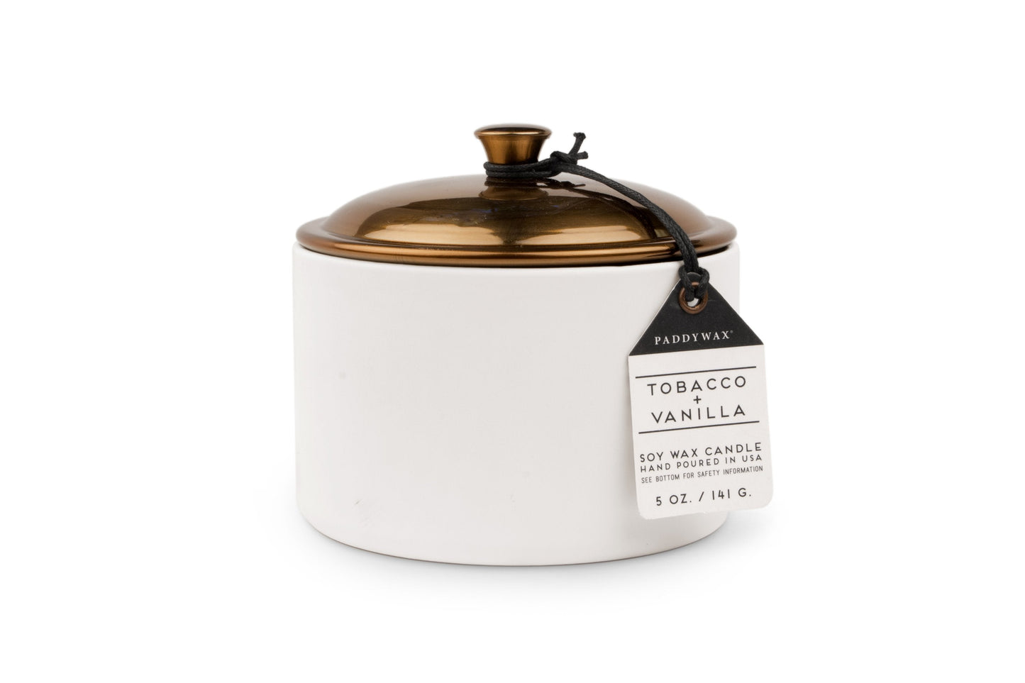 Hygge Ceramic Candle - White - Tobacco + Vanilla (141g)