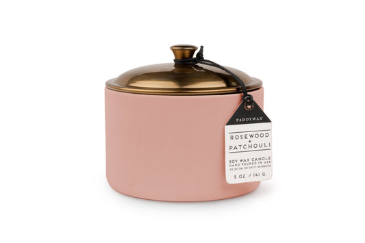 Hygge Ceramic Candle - Blush - Rosewood + Patchouli (141g)