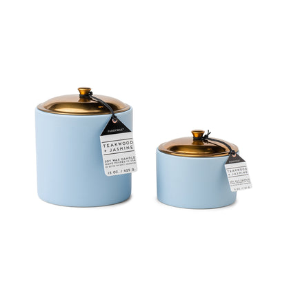 Hygge Ceramic Candle - Icey Blue - Teakwood + Jasmine (141g)