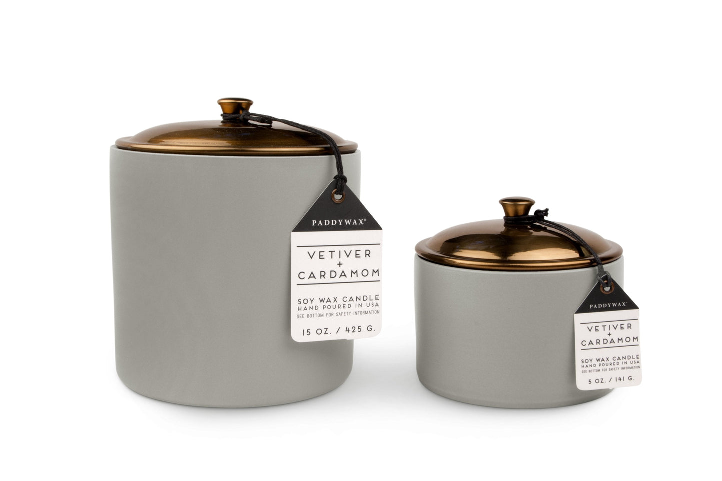 Hygge 3-Wick Ceramic Candle - Grey - Vetiver + Cardamom (425g)