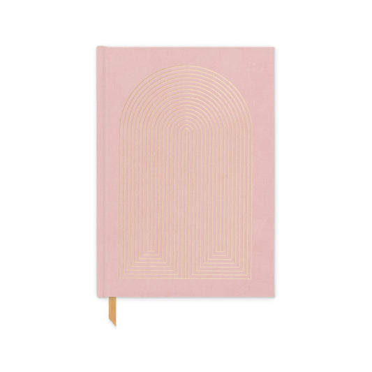 Suede Cloth Journal Radiant Rainbow - Dusty Pink