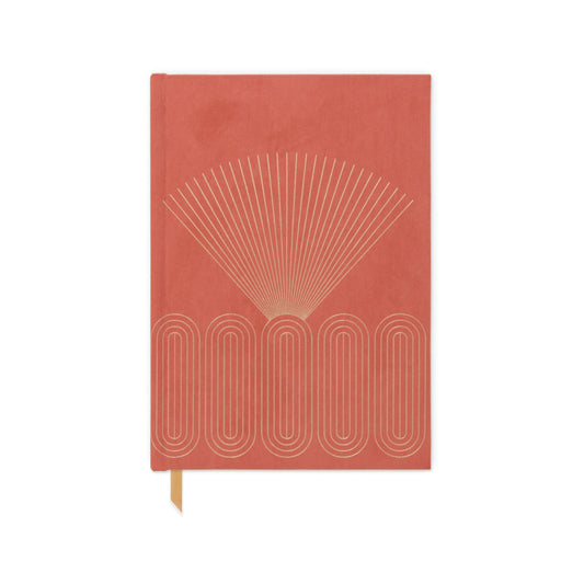 Suede Journal Radiant Rays - Bright Terracotta