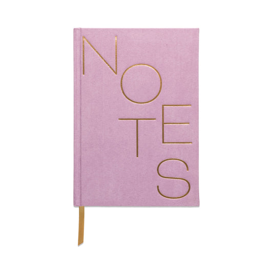 Hard Cover Suede Cloth Journal W/Pocket - Notes Lilac