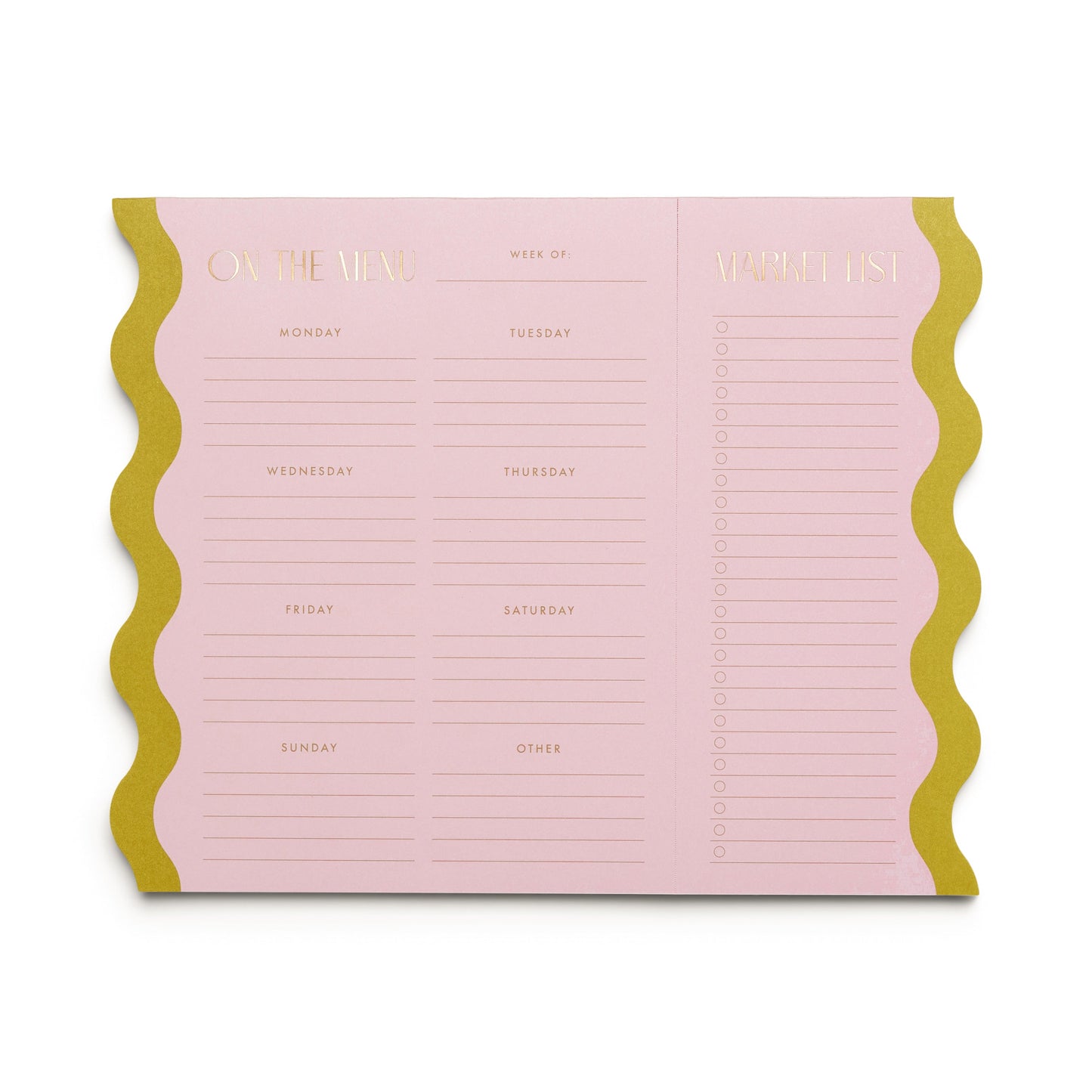 Meal Planner Notepad with Magnets - Pink & Chartreuse