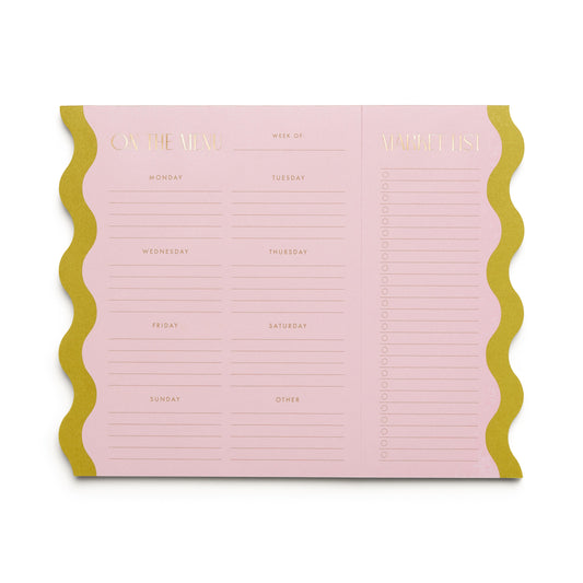 Meal Planner Notepad with Magnets - Pink & Chartreuse