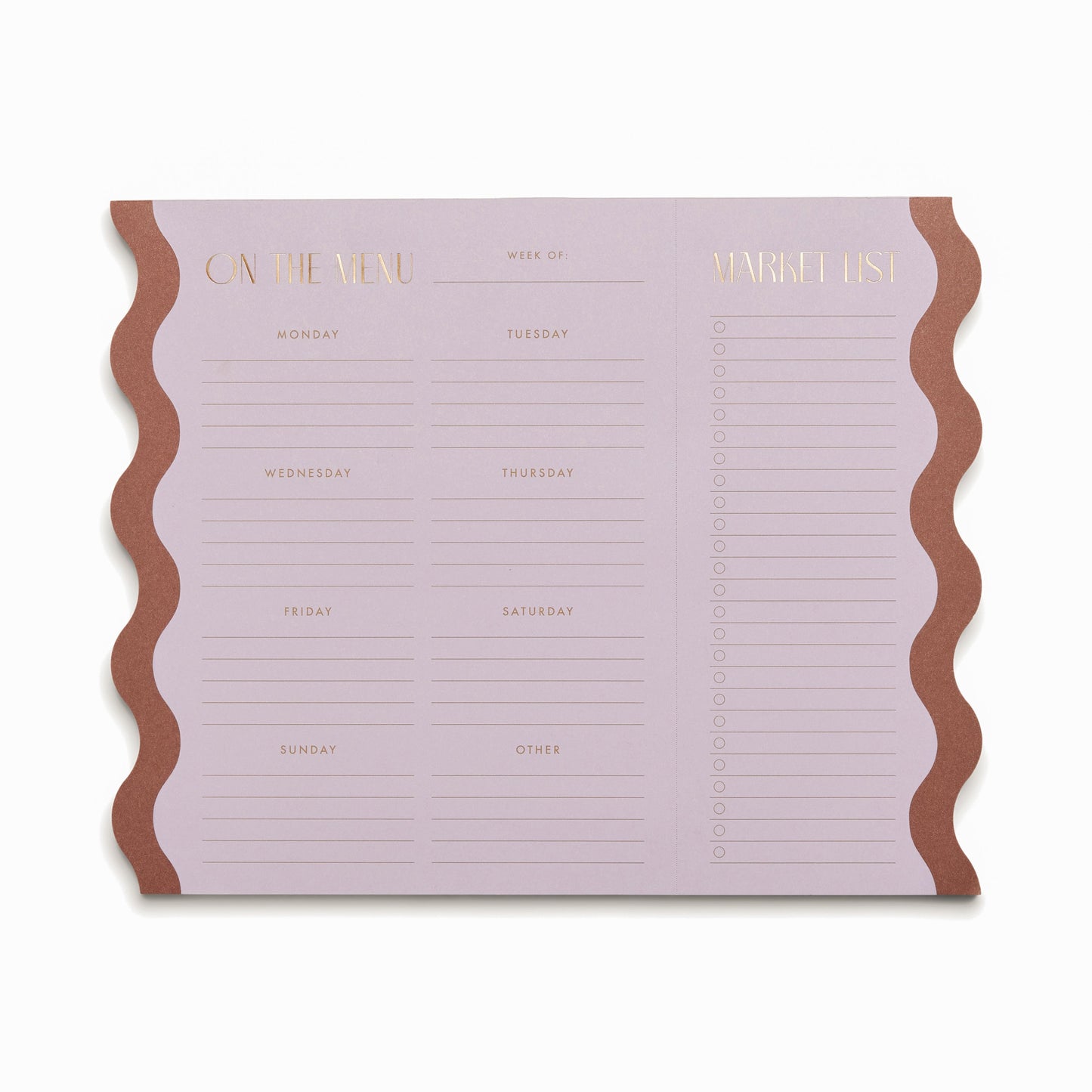 Meal Planner Notepad with Magnets - Lilac & Nutmeg