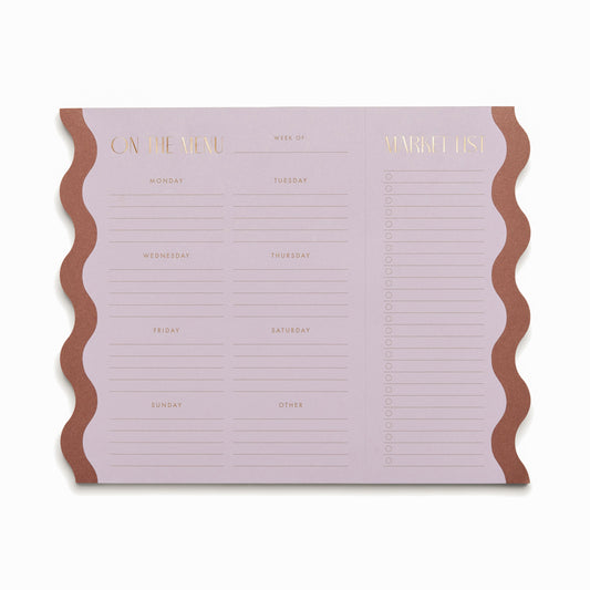 Meal Planner Notepad with Magnets - Lilac & Nutmeg