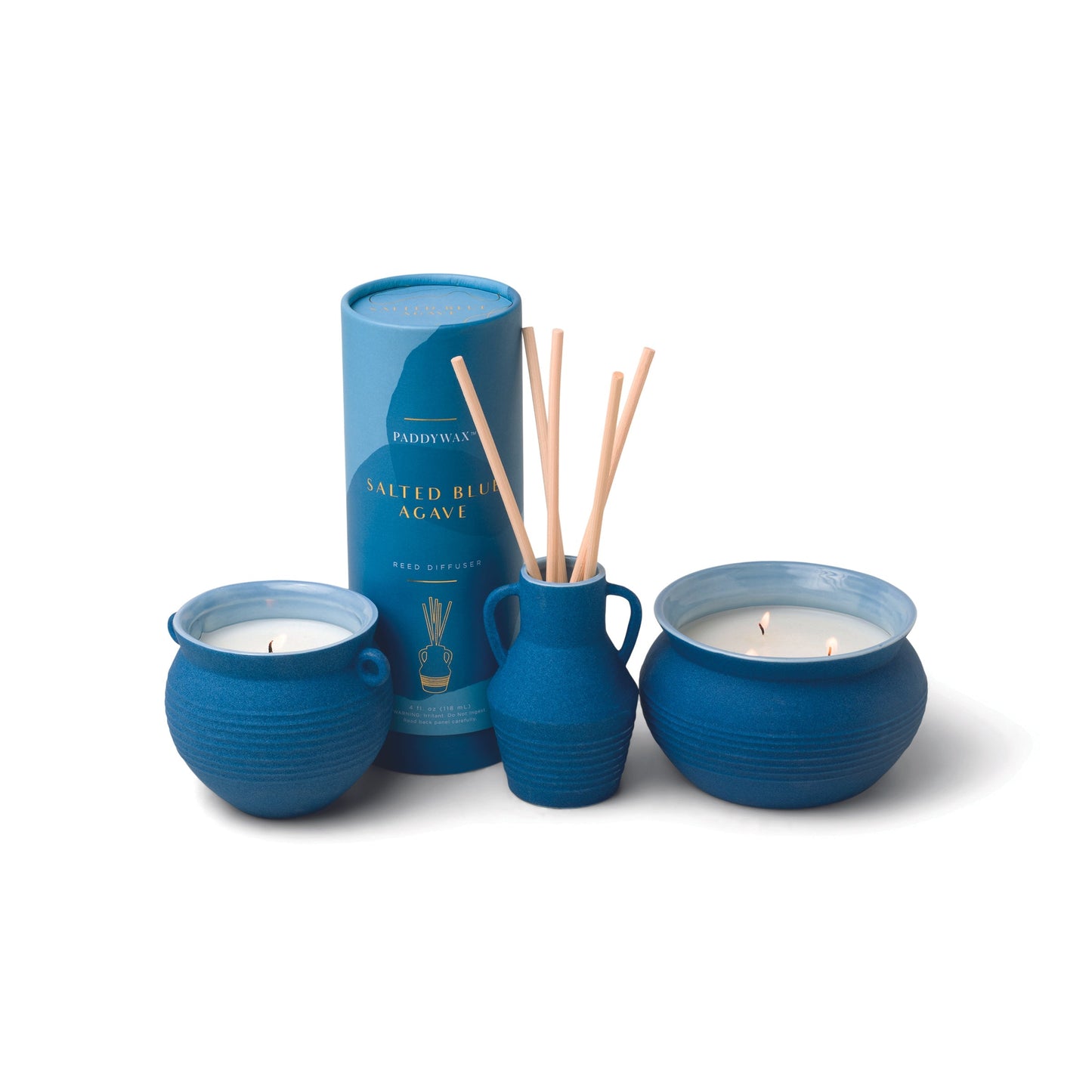 Santorini 4fl oz Blue Ceramic Diffuser Blue Agave