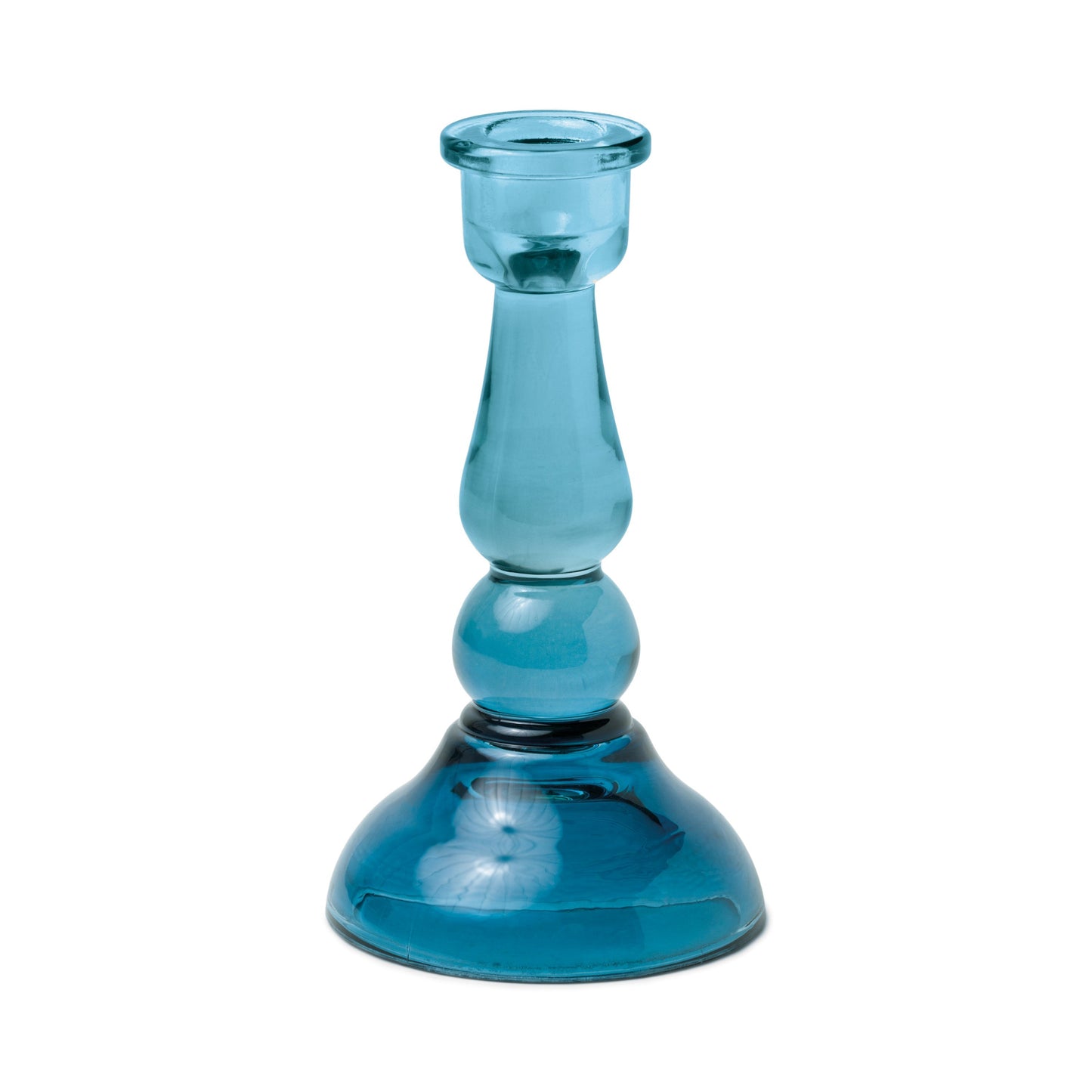 Blue Tall Glass Taper Holder