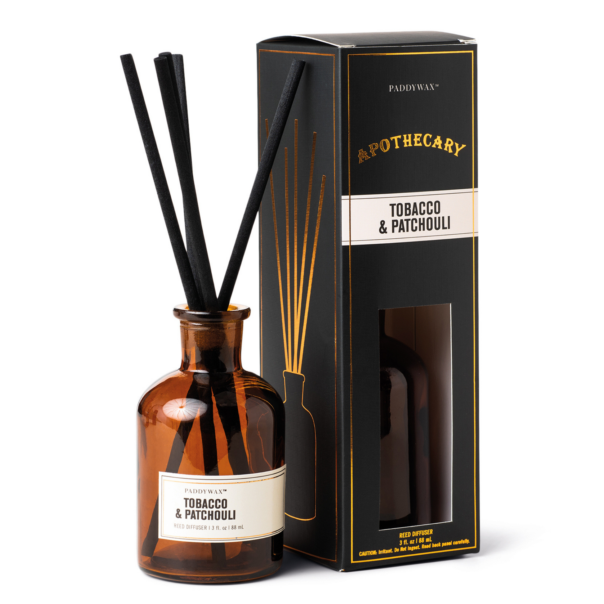 Apothecary Amber Glass Diffuser Tobacco & Patchouli